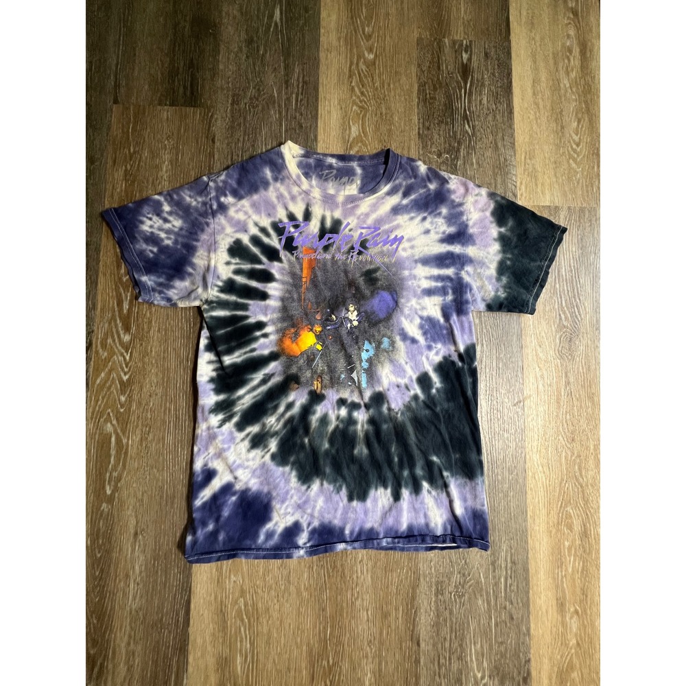 Prince Purple Rain T-Shirt Mens Medium Purple Excellent Tie Dye Graphic Tee
